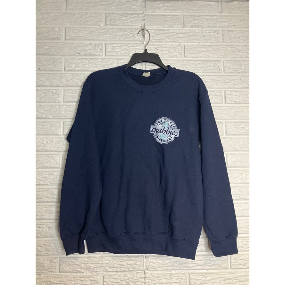 Chubbies 'sky's out thighs‎ out' novelty sweatshirt navy blue unisex size small